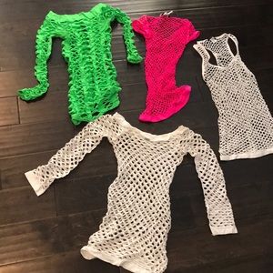 ALL for 10! Fishnet rave club tops long and short